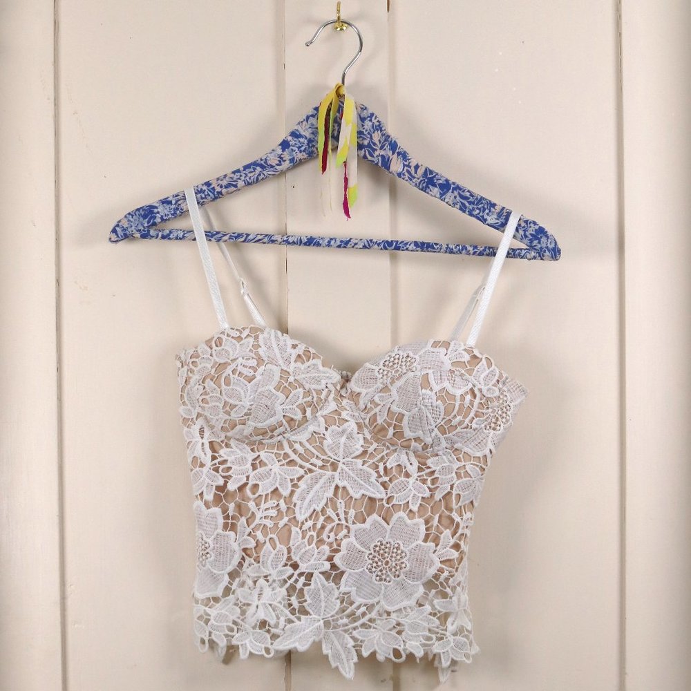 San Souci Lace Camisole Bustier, Sz S